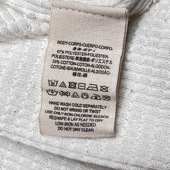 We the Free Kai Henley White Waffle Knit Babydoll Top Size M - Picture 5 of 6